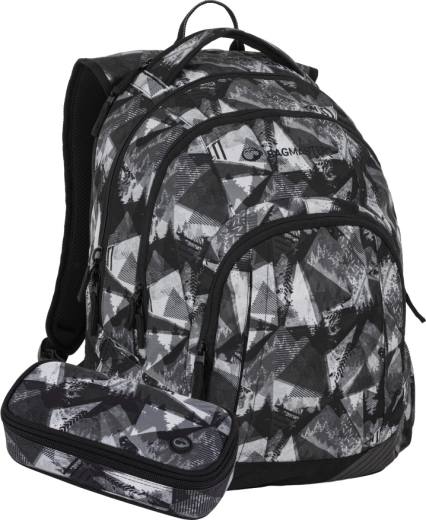 Bagmaster Lincoln zestaw uczniowski czarno-biały