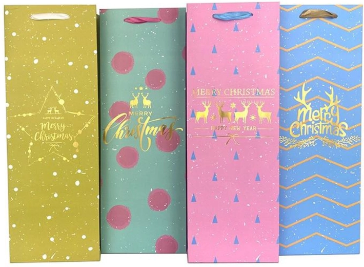 Świąteczna torba prezentowa na wino 36 × 12,5 × 8,5 cm (mix motywów)