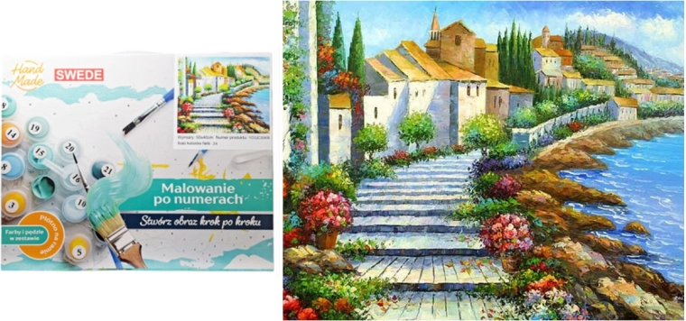 Malowanie po numerach – Miasteczko nad morzem