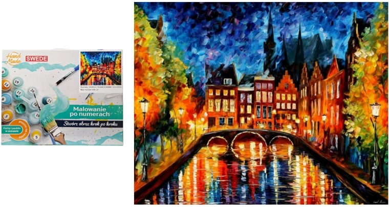 Malowanie po numerach Miasto nocą