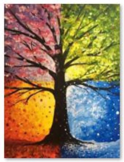 Malowanie diamentowe – obraz drzewo 30 × 40 cm