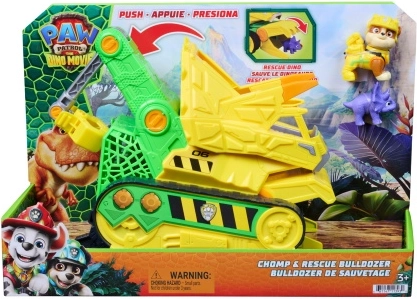 Psi Patrol filmowy Dino buldożer Rubble'a Chomp & Rescue z figurkami