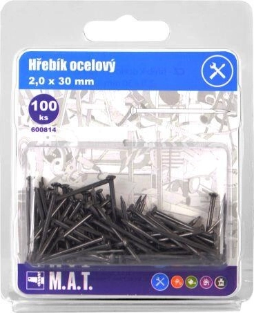 Gwoździe stalowe 30 × 2,0 mm, 100 szt.