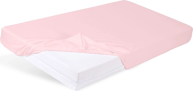 BabyMatex prześcieradło z gumką jersey do łóżeczka 60 × 120 cm w kolorze przygaszonego różu