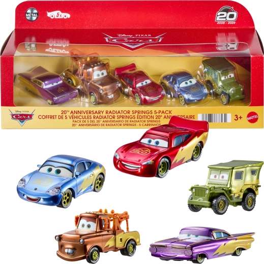 Mattel Disney Pixar Cars jubileuszowy zestaw kolekcjonerski 5 metalowych autek na 20. rocznicę