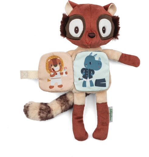 Lilliputiens pluszowy lemur Elvis z materiałową książeczką i świecącymi elementami