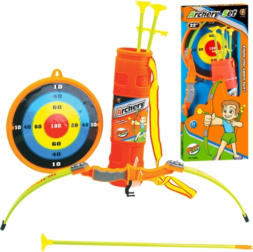 Dziecięcy łuk 56 cm z tarczą i 3 strzałami