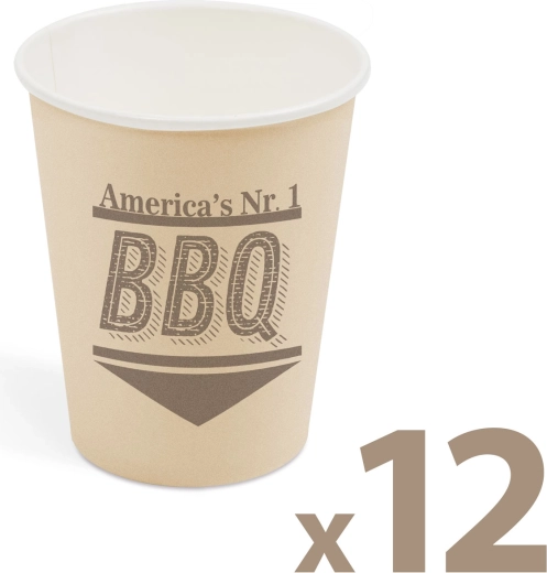 Papierowe kubeczki BBQ 250 ml, 12 szt.