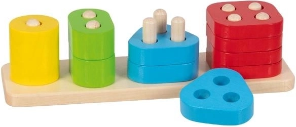 Goki motoryczna drewniana gra – kolory i kształty