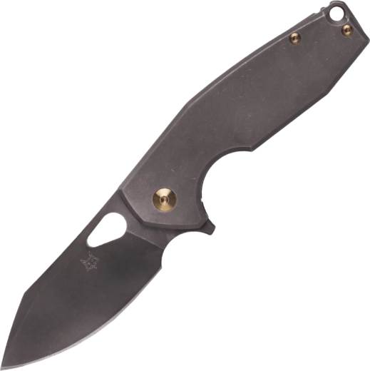 Nóż składany FOX Yaru 7 cm, tytan, brąz, Stonewash PVD