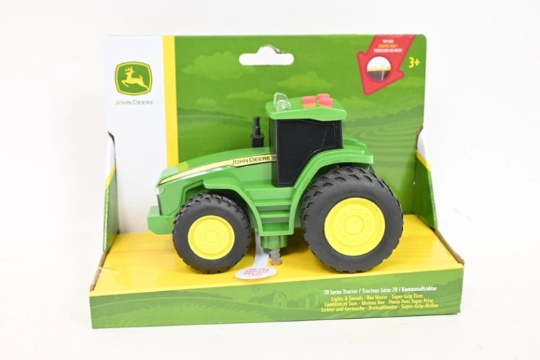 Tomy John Deere mini traktor z efektami świetlnymi i dźwiękowymi