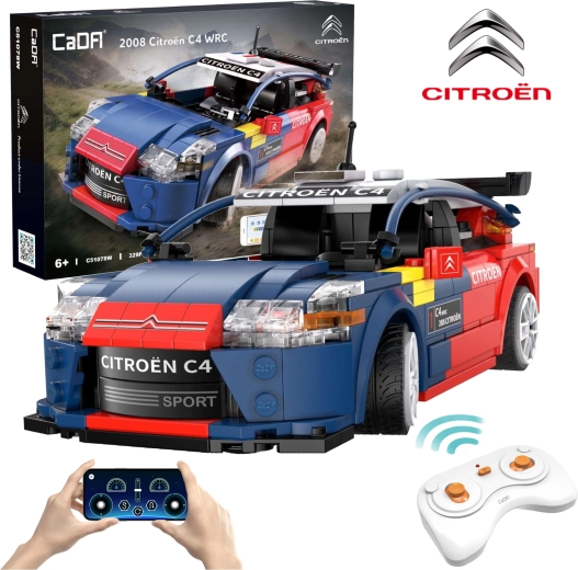 Outletowy zestaw konstrukcyjny CaDA zdalnie sterowany samochód wyścigowy Citroën C4 WRC 2008 z uszkodzonym opakowaniem