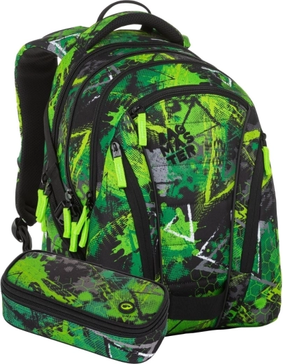 Bagmaster BAG 23 zestaw uczniowski zielono-czarny
