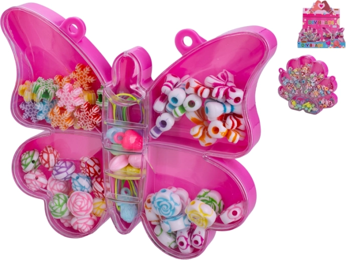 Koraliki do nawlekania w pudełku dla dzieci 3+