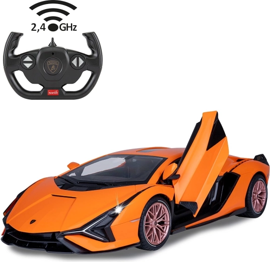 Jamara Lamborghini Sián FKP 37 samochód RC zdalnie sterowany 1:14 pomarańczowy 2,4 GHz, manualne drzwi - 1 sztuka