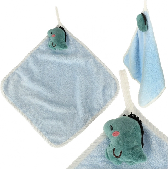 Dziecięcy ręczniczek do przedszkola 30 × 30 cm – niebieski dinozaur