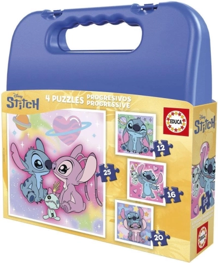 Puzzle w kufrzyku Stitch 4w1 (12–25 elementów) EDUCA