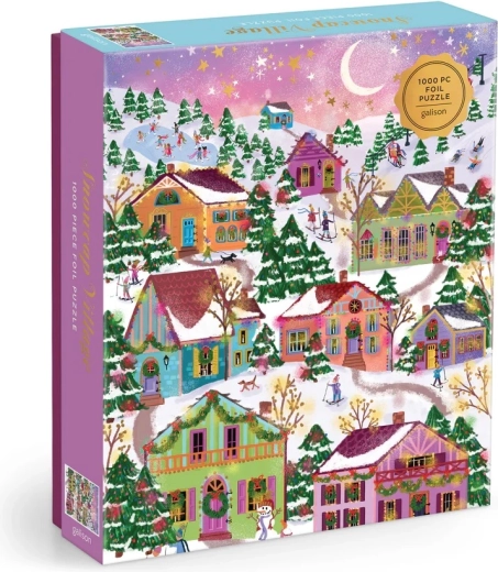 Foliowe puzzle Galison Joy Laforme Zaśnieżona wioska, 1000 elementów