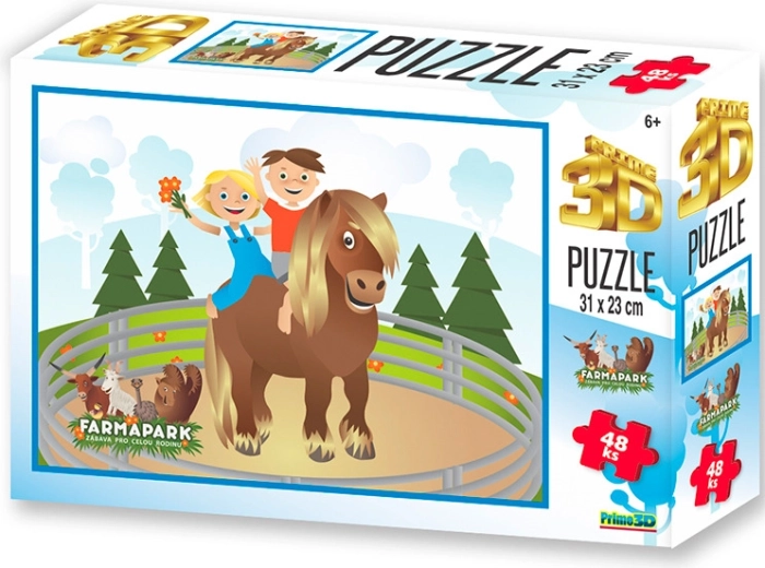 Puzzle 3D Farmapark Konik 48 elementów