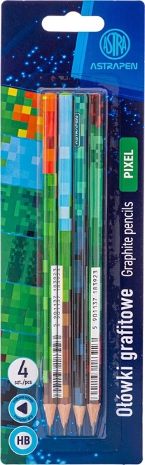 Trójkątne ołówki szkicowe ASTRA HB Pixel 4 szt.
