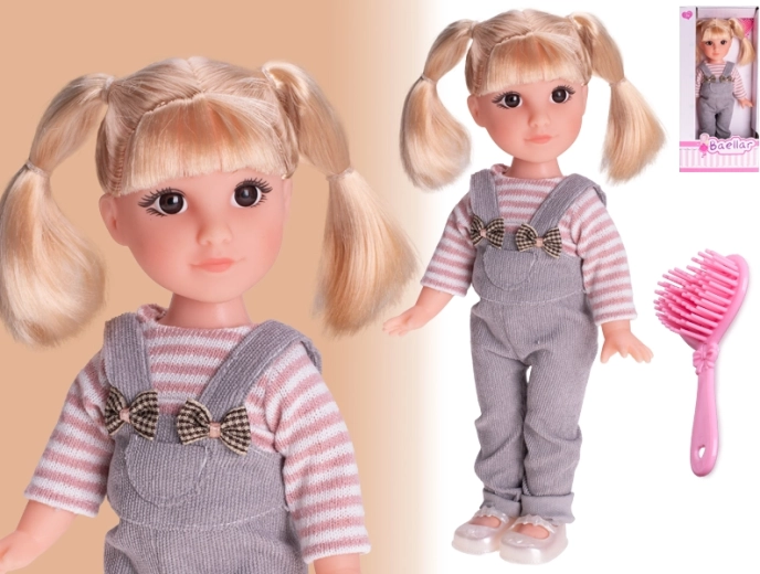 Modna lalka z długimi blond włosami 30 cm