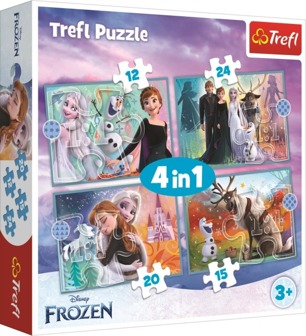 Frozen Puzzle 4w1 (12, 15, 20, 24 elementów) - Piękny świat