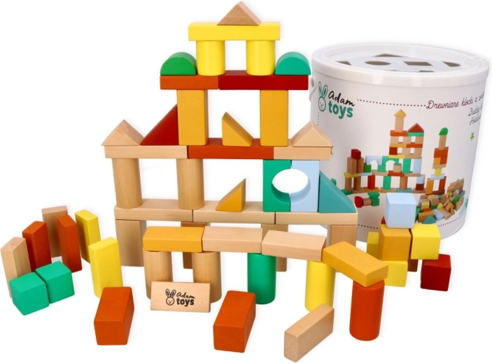 Adam Toys drewniane klocki z sorterem 100 szt.