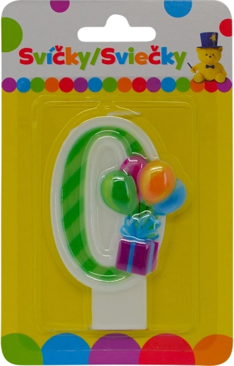 Urodzinowa świeczka z balonikami cyfra 0