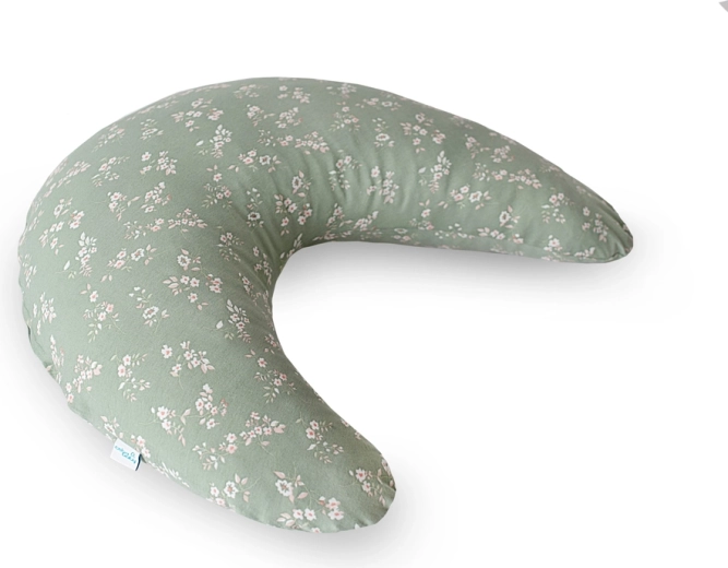 Poduszka do karmienia i ciążowa Huggy z dżerseju Green Meadow 150 × 60 × 37