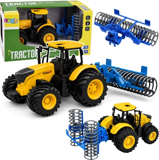 Dziecięcy traktor rolniczy z wałem uprawowym 1:24 ze światłami i dźwiękami