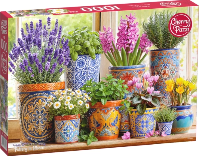 Puzzle Cherry Pazzi Ceramika w kwiatach, 1000 elementów