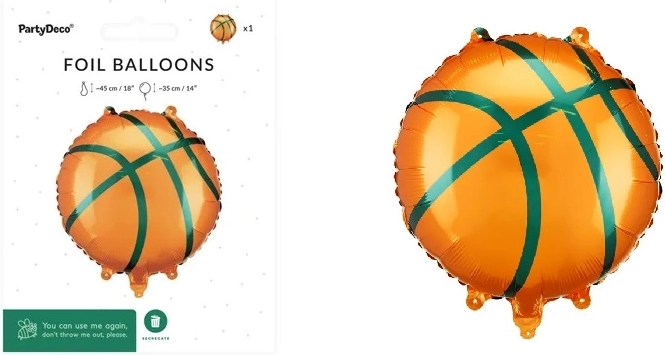 Foliowy balon w kształcie piłki do koszykówki