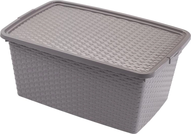 Heidrun plastikowy pojemnik do przechowywania z pokrywką rattan 20 l