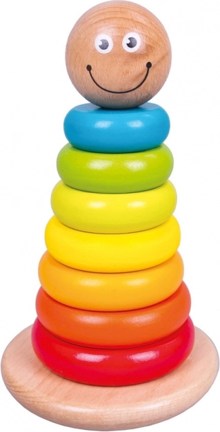 Drewniane kółka do układania na patyku BINO