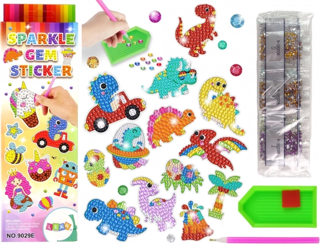 Diamentowa Mozaika Naklejki Dinozaury