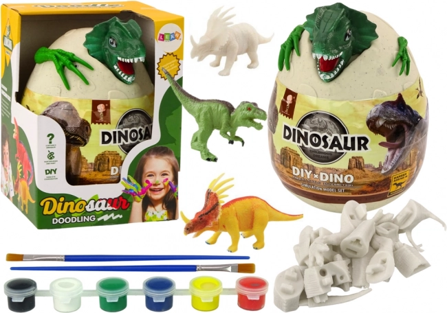 Jajko z dinozaurami do malowania zielone