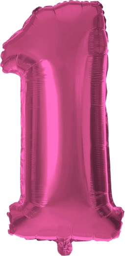 Balon foliowy cyfra 1 30 cm różowy TORO