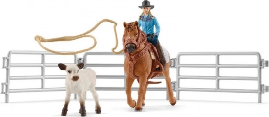Zestaw figurek Cowgirl i łapanie na lasso ze świata Farm World