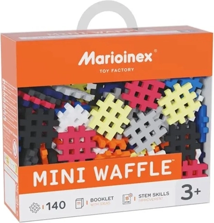 Mini zestaw konstrukcyjny wafelkowy, 140 elementów, wzór 3