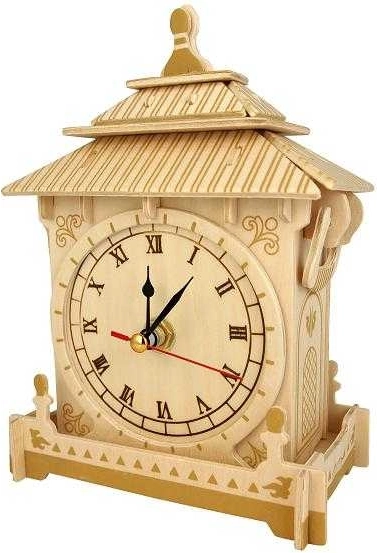 Woodcraft drewniane puzzle 3D – zegar z działającym mechanizmem