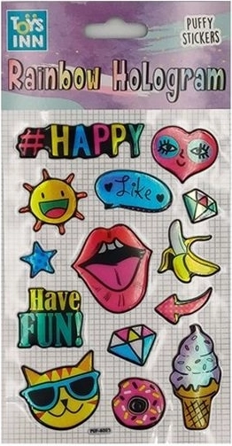 Stnux holograficzne naklejki Rainbow Happy