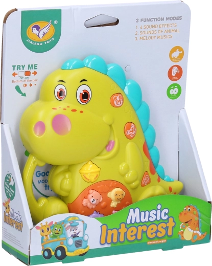 Tańczący dinozaur z efektami świetlnymi i dźwiękowymi 14 cm - 1 sztuka