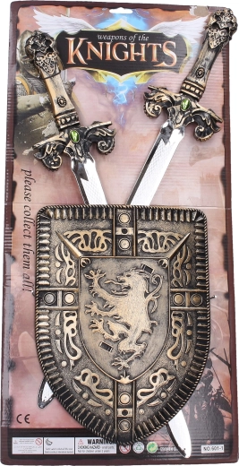 Zestaw dziecięcy: tarcza i dwa miecze 60 cm