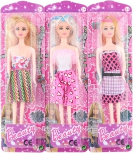 Lalka w kolorowej sukience 28 cm