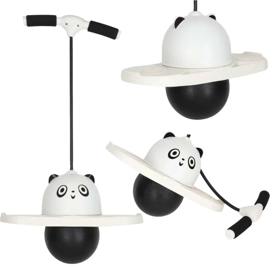Dziecięcy skoczek pogo panda biało-czarny