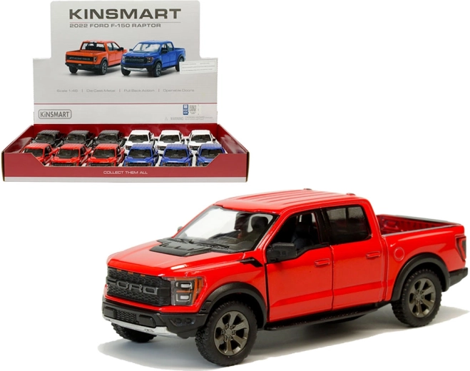 Metalowy model Ford F-150 Raptor 2021 z napędem typu pull-back