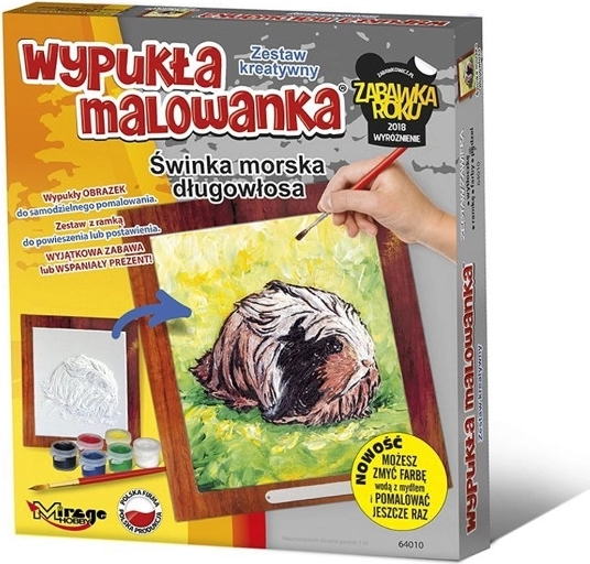 Wypukła kolorowanka – długowłosa świnka morska (zestaw kreatywny)