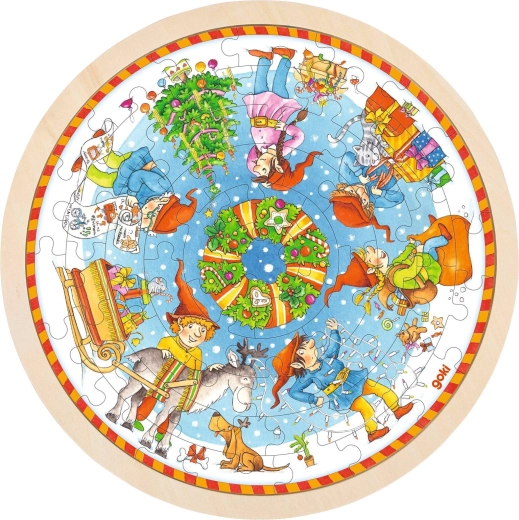 Świąteczne drewniane puzzle x-mas - 1 szt.