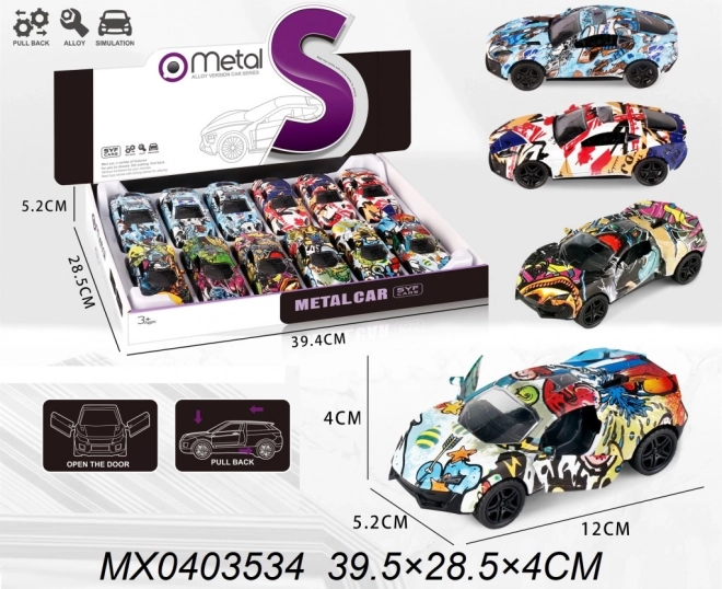 Metalowy samochodzik CRAZY z napędem pull-back