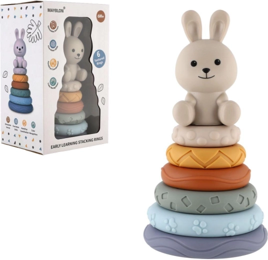 Piramidka do układania z króliczkiem, 6+ miesięcy